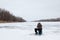 Winter fishing family leisure outdoor