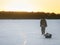 Winter fishing fishermen in winter on the lake winter sport