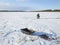 winter fishing fishermen in winter on the lake winter sport