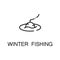 Winter fishing flat icon