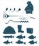 Winter fishing icons