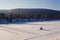 Winter fishing.Tent, taiga, forest, wild. The Urals landscape