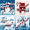 Winter flat icons set