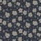 Winter Floral Knitted Intarsia Texture Background. Winter Nordic Style Seamless Pattern. Dark Moody Indigo Blue Beige Knit Stitch