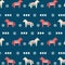 Winter folk art seamless pattern in Scandinavian, Nordic style.