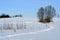 Winter foot path, rural field