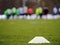 Winter football playground with snow