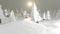 Winter forest. Abstract low-poly animation. Christmas trees.  Move the camera. Loop 3D animation 4K video