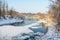 Winter Forest, Grove, Trees in the snow, Frozen River