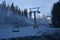 Winter in the forest of the Karkonosze Mountains, Czech-Polish border