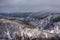 Winter forest landscape view from Mount Kurodake.