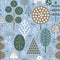 Winter Forest Woodland Plant Seamless Pattern