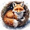 Winter Fox in a Cozy Nest
