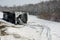 Winter freight lorry car crash