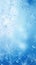 Winter frosted window glass blue color background