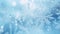 Winter frosted window glass blue color background