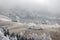 Winter frosty landscape of the beautiful Transylvanian village