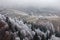 Winter frosty landscape of the beautiful Transylvanian village