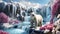 Winter Frozen Waterfall Landscape Views for Wallpaper Background