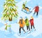 Winter Fun Isometric Composition