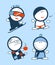 Winter funny people icons