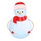 Winter funny snowman icon cartoon vector. Christmas man