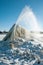 Winter geyser on sludge fields