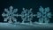 Winter gift Glowing snowflake decoration peeling off icy window generated by AI