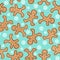 Winter gingerbread man cookies seamless Christmas pattern for wrapping paper and kids clothes print and fabrics