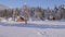 Winter Girl Running Snow Aerial 4k