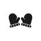 Winter gloves icon. Glove pair black symbol. Vector illustration