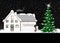 Winter Graphic - Christmas Lights - House - Snowman