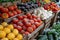 Winter harvest bounty Tables filled with farm fresh produce at markets