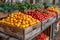 Winter harvest bounty Tables filled with farm fresh produce at markets