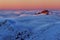 Winter High Tatras mountain range panorama with many peaks and clear sky. Sunny day on top of snowy mountains.