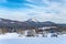 Winter hilly landscape of Lusatian Mountains