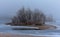 Winter Hoar Frost Over the Frozen River