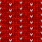 Winter Holiday Seamless Knitting Pattern with a Snowflakes. Red knitted sweater design. Vector illustration for