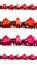 Winter holiday set with big and small red, orange and magenta b