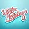 Winter holidays christmas lettering on a blue background