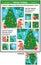 Winter holidays picture puzzles with christmas tree