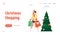 Winter Holidays Shopping and Preparation for Christmas and New Year Celebration Website Landing Page