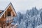 Winter holidays, ski vacations background, house