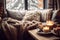 A winter at home near the window infused with the cozy charm of Hygge