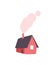 Winter House with Chimney, Smoke from Pipe, Vector