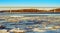 Winter ice on Hudson River and Rip Van Winkle Bridge