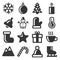 Winter Icons Set on White Background. Vector