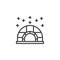 Winter igloo outline icon