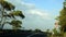 Winter in Israel. Green mountains Carmel - after the first rains. And a blue sky with white clouds.