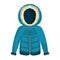 Winter jacket clothes isolated icon